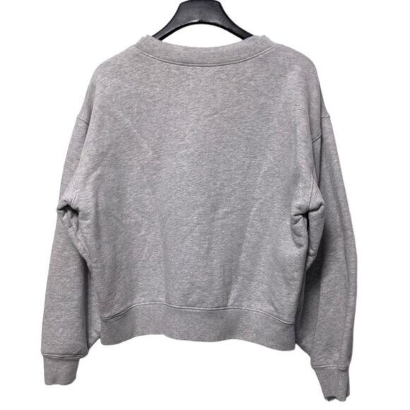 MATE THE LABEL Fleece Raw Neck Cropped Sweatshirt  Heather Grey XL - Picture 7 of 9